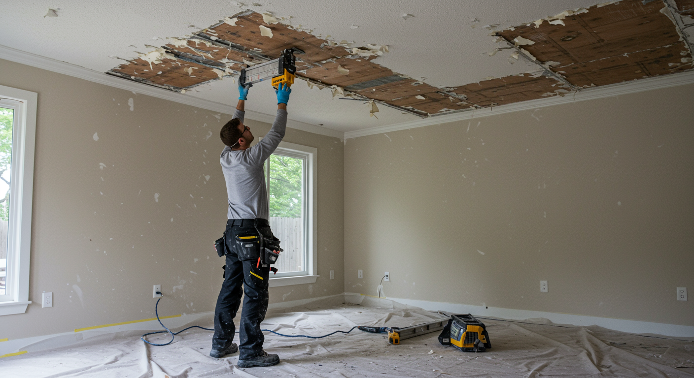 Professional_Popcorn_Ceiling_Removal - ABSOLUTE INTEGRATED SOLUTIONS LLC property maintenance services