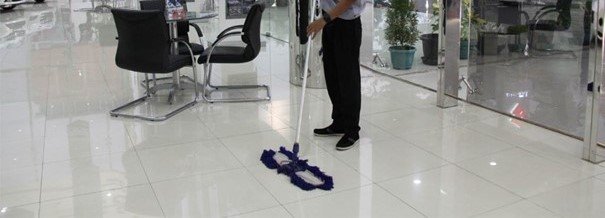 Commercial floor maintenance and refinishing crew